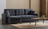 Bellona Mocca queen sleeper sectional in Dupont Anthracite at Tang's Furniture Boston