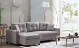 Bellona Mocca queen sleeper sectional in Dupont Gray at Tang's Furniture Boston